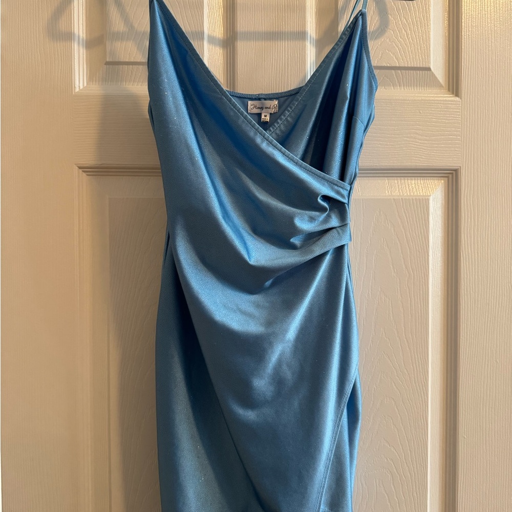 Honey and Rosie Asymmetrical Blue Dress